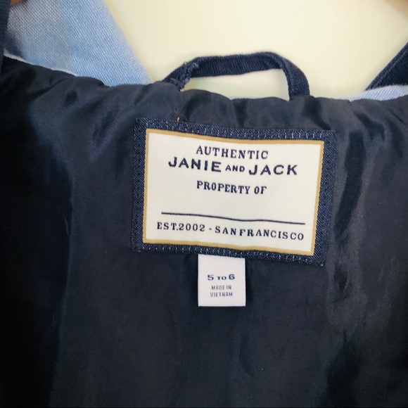 Janie and Jack Kids Blue Jacket 5-6 - Picture 3 of 5